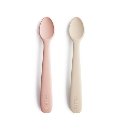 Mushie Baby Feeding Spoons | BPA-Free Silicone Spoons 2-Pack | Dishwasher Saf...