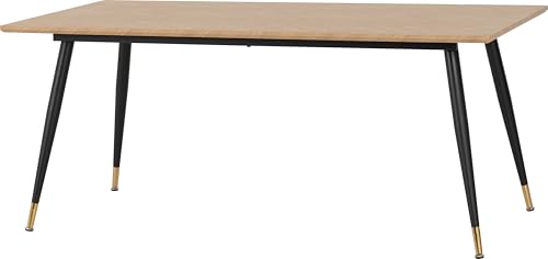 Seconique Hamilton Large Dining Table in Medium Oak Effect/Black