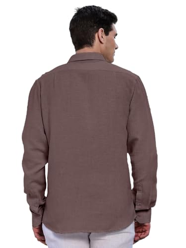 Image of Classic Black Linen Cotton Button-Down Shirt, Full Sleeves, Slim Fit, Casual Wear