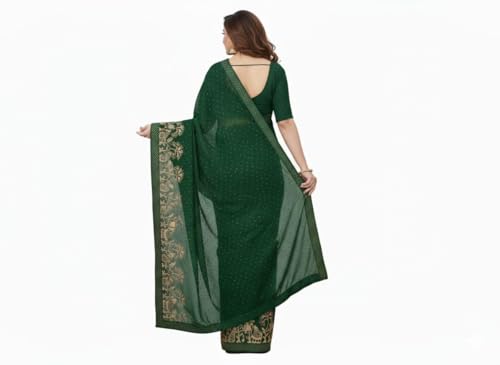Image of M /S Sarvdhya Enterprises Women's Premium Heavy Work Georgette Saree with Unstitched Blouse Piece