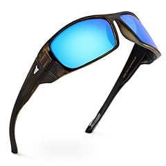 J: Dark Brown Texture Frame, Blue Ocean