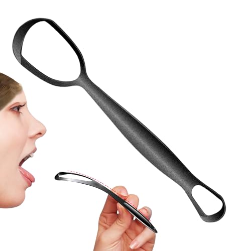 Zegaqae Limpiador lingual, limpiador lingual de acero inoxidable, raspador en forma de abanico, reduce el mal aliento, mejora la higiene bucal herramienta de cuidado para familias