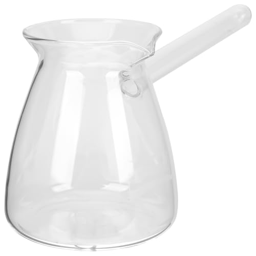 Cabilock Glass Teapot Transparent Coffee Pot Glass Coffee Carafe Turkish Handle Pot Thickened Glass Boiling Pot