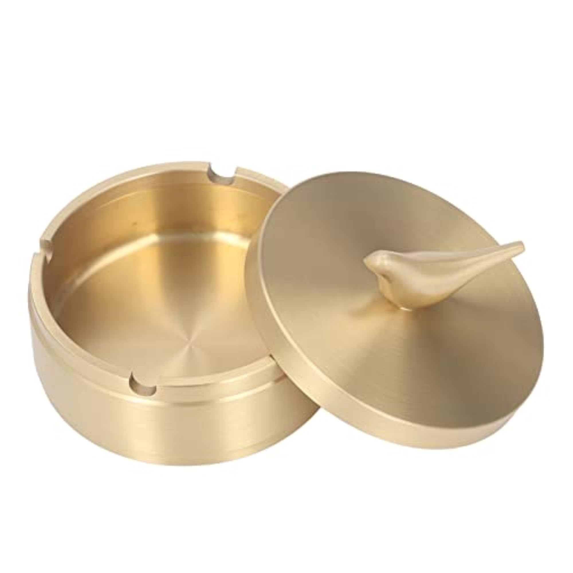 Windproof Gold Ashtray Bird Statue Brass