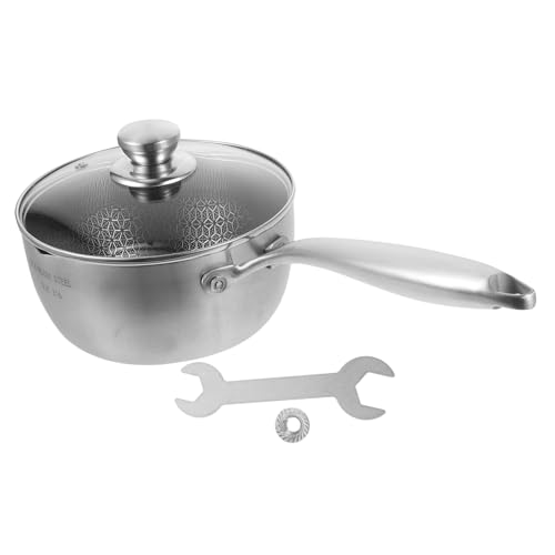 MUCKLILY Pentola in Acciaio Inossidabile Per Cucinare Pentola Per Salsa Al Latte Per Fornelli Gas Induzione e Forni Elettrici