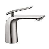 TOCALOCA 1 Handle Bathroom Faucet,Brushed Nickel Sink Faucet,Premium Copper Vanity Vessel Faucet,One...