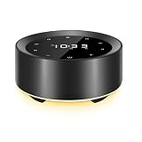 Picture of White Noise Machine with Alarm Clock, 20 High Fidelity Soothing Sounds, 7 Color Baby Night Lights, Full Touch Control, Timer and Memory Function, Sleep Sound Machine for Baby (Black, Medium)