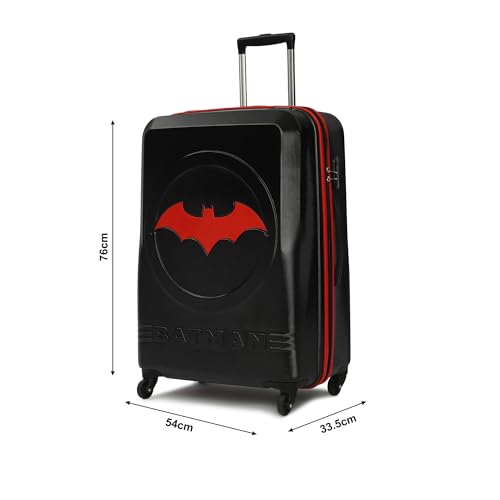 Image of YAYAVAR Batman Trolley Suitcase - 85L, Cabin Luggage with 8 Spinner Wheel, Hard Shell Polycarbonate Suitcase, Number Lock, Water Resistant, Luggage Bag for Travel (Teal & Black, 67cm, Medium)
