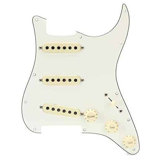 Fender Golpeador precableado para Strat, guitarra eléctrica , S/S/S Tex-Mex, Blanco pergamino