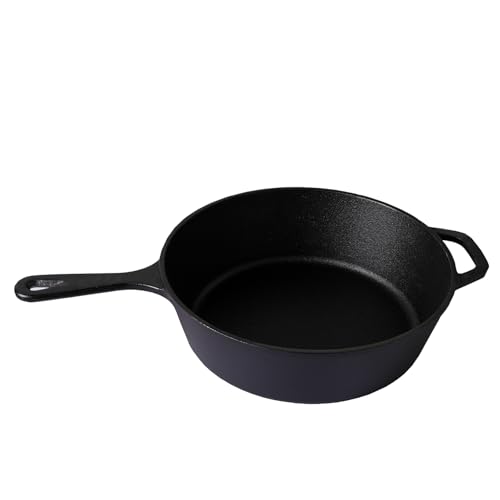 Image of Cast Iron Skillet (EXTRA DEEP) - 10.25 inch-Inch with Skillet Lid, Frying Pans + Silicone Handle Holder Covers - Oven Safe Cookware - Indoor /Outdoor Use - Use on any Stovetop, Grill, Induction Safe