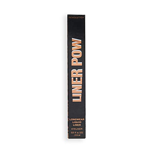 Makeup Revolution, Liner Pow Liquid Eyeliner, Waterproof & Longlasting Formula, Black, 0.5ml, 0.5 ml (Pack of 1) - Image 4