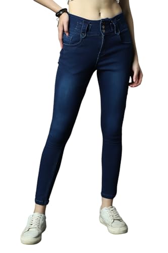 Image of HIGH Star Women's Blue Slim-Fit Stretchable Jeans