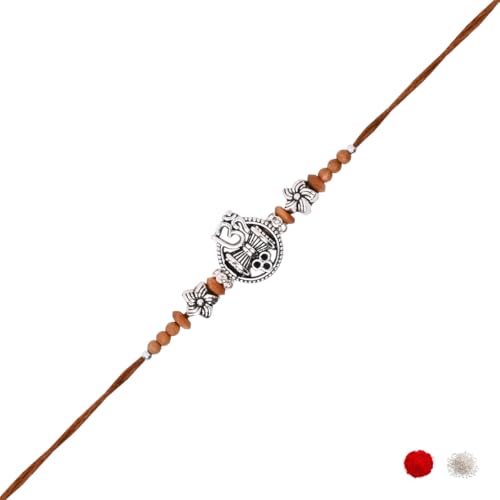 Image of I Jewels Design Rakhi With Roli Chawal & Rakshabandhan Card for Bro /Brother /Bhai