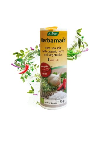 A.Vogel Herbamare® Spicy Sea Salt 125g | Unrefined Sea Salt Infused with 16 Organic Herbs, Spices and Vegetables