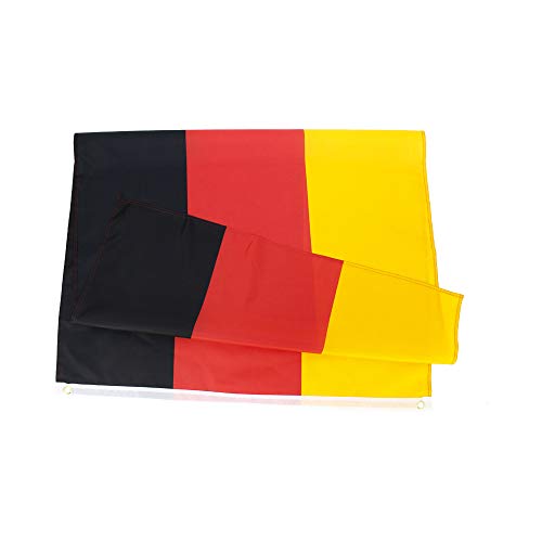 XXL Deutschland Flagge Groß 240 x 150 cm Deutscher Unterstützer Flaggen UV Fade Resistant mit Messingösen für Fußballspiele Sportereignisse Balkon Garten Draußen und Drinnen Dekoration Fähnchen