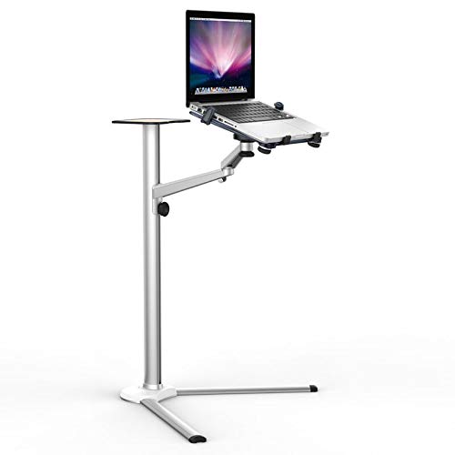 UP-8 Multifunction 3in1 Computer Floor Stand for All Laptop/Tablet PC/Smartphone Holder Height/Angle Adjustable with Mouse Tray