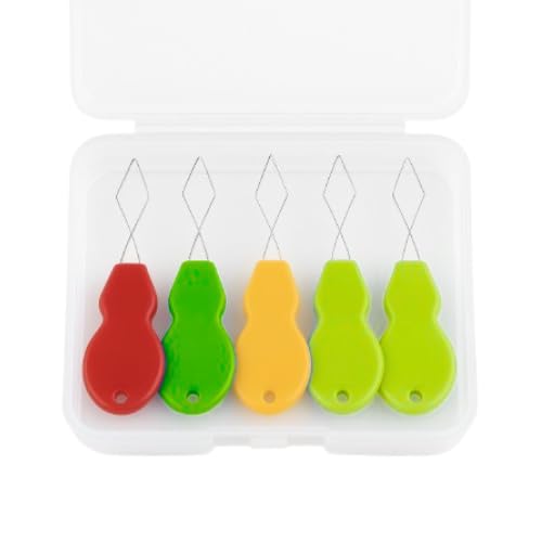 Image of Needle Threader, Small Needle Eye Threader Tool, Easy Threader for Machine and Hand Sewing, Threading, Ideal for Needlework, with Transparent Box, Color Random (6pcs) (5pcs String Threader)