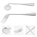 FOMIYES Stainless Steel Angled Feeding Utensils Set Ergonomic Fork and Spoon for Seniors Adaptive Cutlery for Easy Eating 2-Piece Set