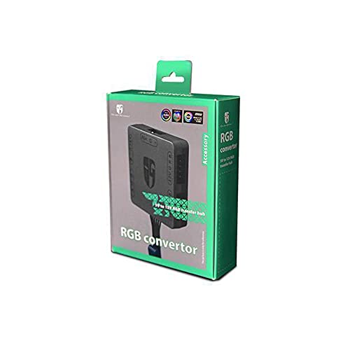 U/D RGB Convertor, 5V ADD-RGB to 12V RGB TransferHub, Motherboard with 4-pin Header can Contorl 5V ADD-RGB Products, Non-Compatible Asrock Motherboard, Black, 1.22 x 3.74 x 4.8 cm (DP-FRGB-CHUB5-12V)