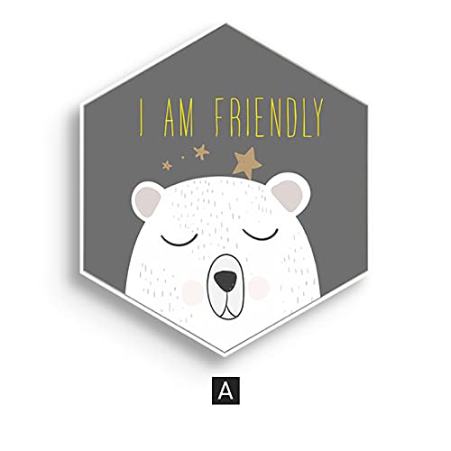 Blfyqb Playful Party Nordic Bedroom Bedside Paintings Living Room Bedroom Bedside Paintings Mural Hexagonal Wall Painting Solid Wood Inner Frame/A / 60.6X70X35Cm #TOP22