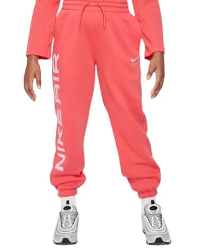 NIKE FD2957-648 G NSW CLUB FLC AIR PNT Pants Girl's LT FUSION RED/MED SOFT PINK Size L