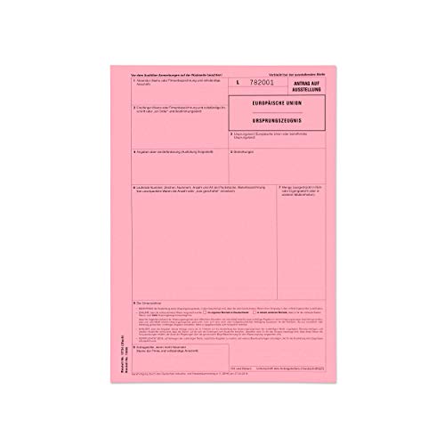 mashpaper Ursprungszeugnis Formular Vordruck 50 Stück für Laser- und Inkjetdrucker 11734 - Menge wählbar