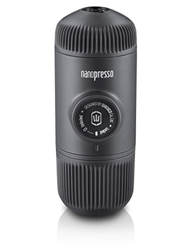 Wacaco Nanopresso Manually Operated Mini Portable Espresso Maker - With Adapter - Extra Small Coffee Machines for Travel, Camping, Office - Black