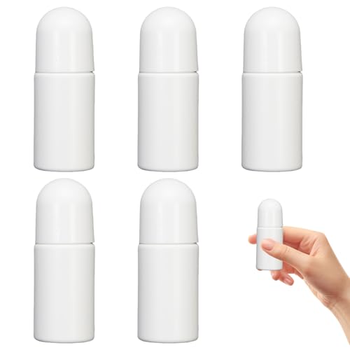 5 Stück Deoroller Zum Befüllen,Roll On Flasche Leer,Kunststoff Roller Flaschen Nachfüllbare,Sonnencreme Applikator Nachfüllbar,Deo Sonnencreme Roller für ätherische öle,Hautpflegeprodukte,Parfüm(50ml)