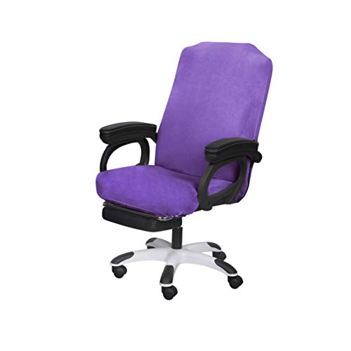 Image of SARAFLORA Office Chair Covers Stretch Washable Computer Chair Slipcovers for Universal Rotating Boss Chair Large Size, Light Purple