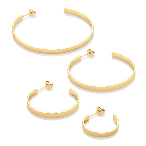 Image of Amazon Essentials 14K Gold Plated Square Edge Hoop