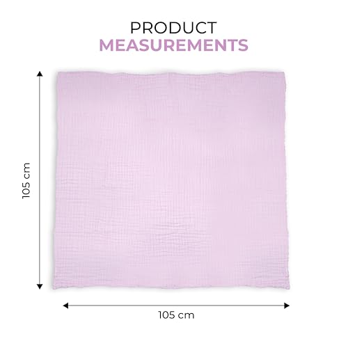 Image of Muslin Baby Bath Towel Newborns Super Soft High Absorbent Cotton 6 Layer Towel Infants Toddlers Kids Boys Girls (105 * 105 CM, Blue)
