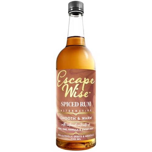 ESCAPE WISE Spiced Rum Alternative | Non-Alcoholic | The World’s Leading Developer of Non-Alcoholic Spirits, Liqueurs & Mocktails | 25.4 FL OZ (750 ML)