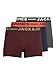 Produktbild JACK & JONES Herren Jaclichfield 3 Pack Boxer Slips - Burgundy/Grau - M