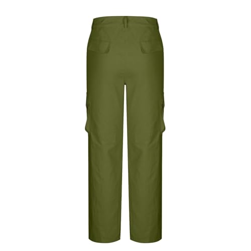 FQZWONG Mens Cargo Pants Casual Straight Solid Color Hiking Pants with Pockets Fall Fashion Outdoor Sports Button Trousers3