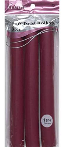 Annie Salon Style Soft Flexible Twist Hair Rollers Pack Of 3 - 10" Long And 1 3/16" In Diameter Plum - Hair Curling And Styling Tools #TOP1