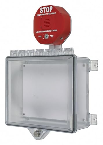 SAFETY TECH INTERNATIONAL STI STI-7522 Protective Cabinet w/CABNET STOP SIGN ALARM KEY LOCK CLEAR
