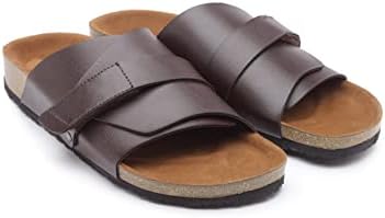 REFOAM ORFMO-08 Men's Black Synthetic Leather Slip On Trendy | Comfortable | Outdoor | Stylish Casual Sandals