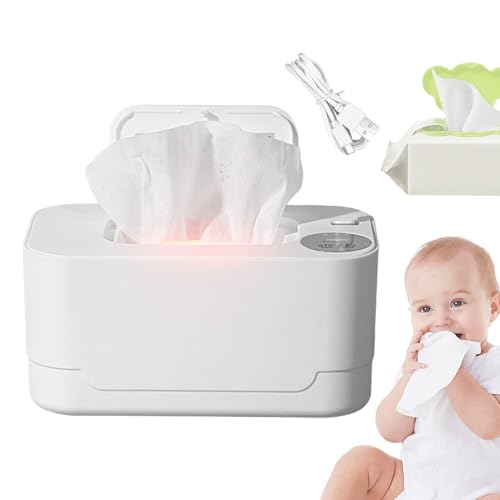 Calentador de toallitas, soporte para toallas de papel de calefacción, temperatura ajustable, portátil, gran capacidad, para coche, viajes, baño, accesorios para niños