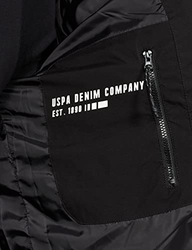 Image of U.S. Polo Assn. Men Men Black Detachable Hood Quilted Puffer Jacket