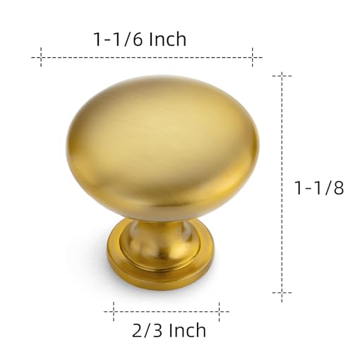 Image of Ravinte 15 Pack Kitchen Cabinet Knobs Dresser Knobs Brused Brass Zinc Drawer Pulls Door Handles for Drawer Cupboard and Dresser