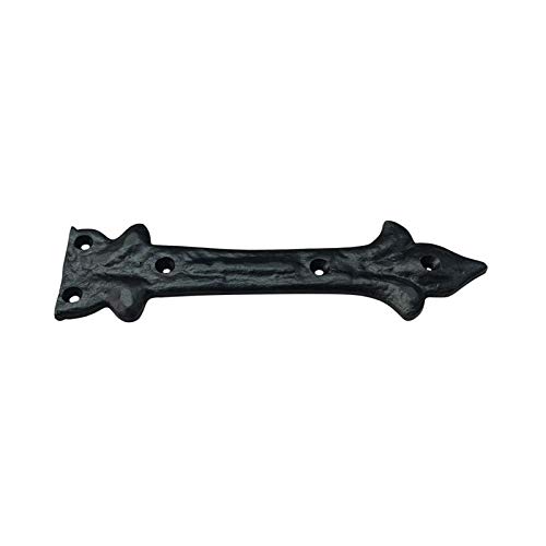 Image of Adonai Hardware Adonijah Antique Cast Iron Strap False or Faux or Dummy Hinge Front (6.5 inch x 4 Pack, Matte Black) for Barn Doors, Gates, Cabinets, Wooden Box, Furniture, Chest, Trunks and Sheds