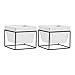 Produktbild Amazon Basics Pflanztopf für den Tisch, quadratisch, Weiß / Schwarz, 2 Stück