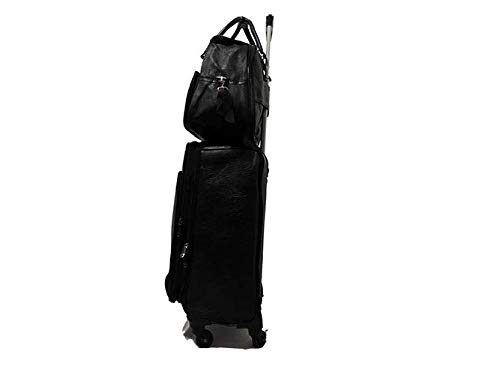 Kit Mala de Viagem Quadrada Material Sintético Liso Rodinhas 360° Bordo Cor: Preto