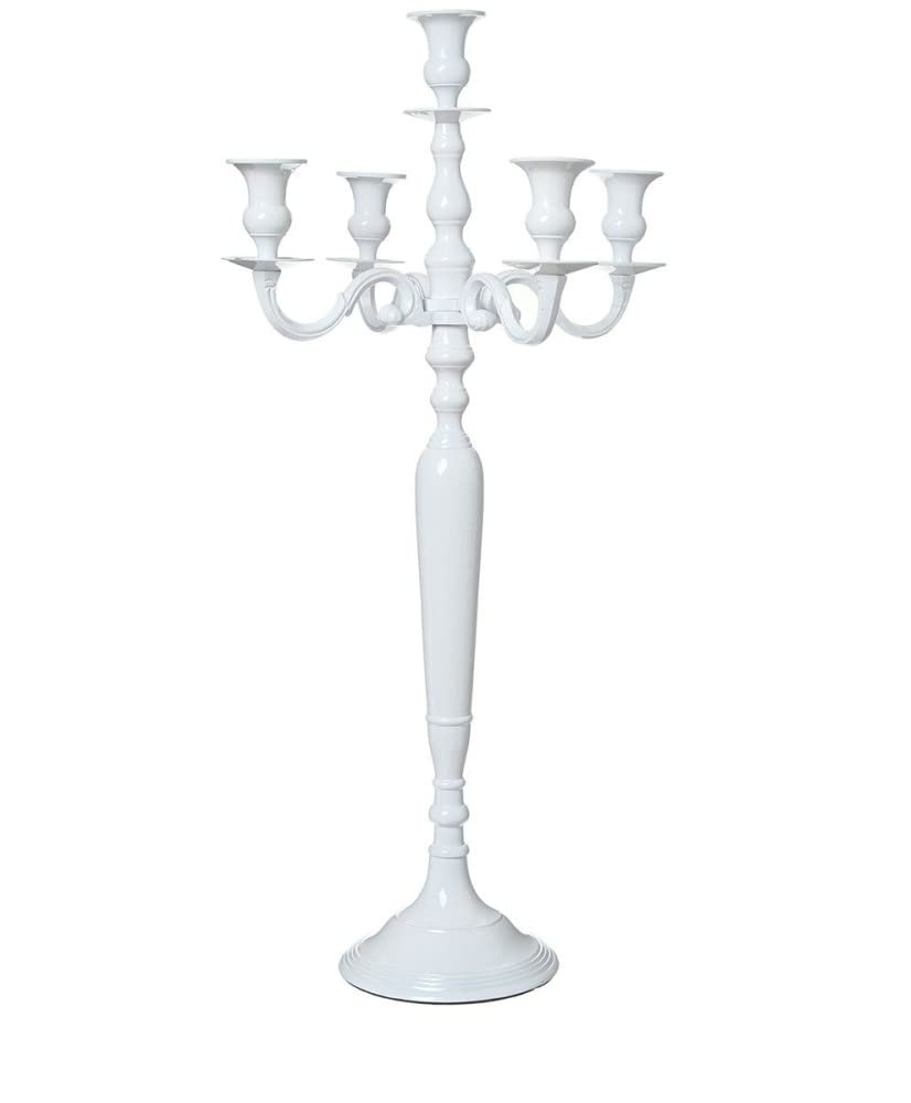 Chandelier bougeoir blanc 80cm Passion Décor pour table de mariage