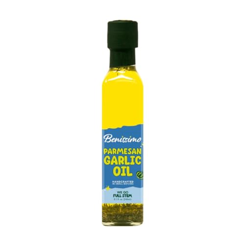 Benissimo Parmesan Garlic Olive Oil, Herb Infused Cooking Oil, 8.1 oz