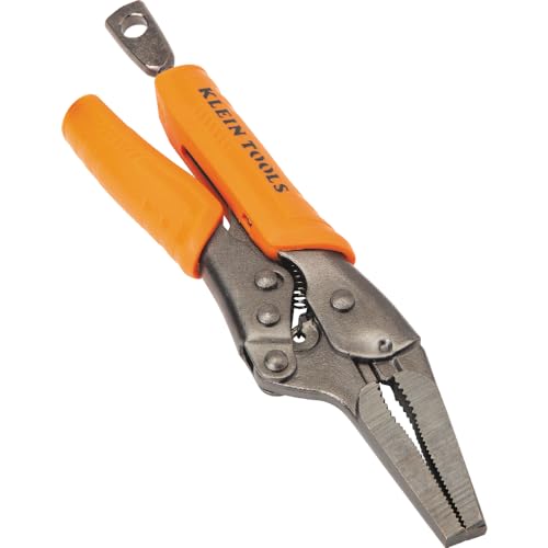 Image of Klein Tools 38611 Long Nose Locking Pliers with Quick Release Handles, Ideal for Tight Spaces, High Torque and Gripping Power, 6-Inch