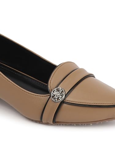Image of Carlton London Women Comfortable Block Heel Pointed Toe Fashion Pump Shoes for Daily use, Office use, Casual use