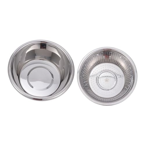 DONFAMDS 1Juego Colador de Verduras Inoxidable con Bol Mezclador Accesorio de Cocina Multifuncional Vegetales de Usar Resistente Corrosión