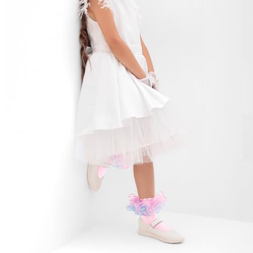 Girls Ruffle Socks Toddler Girl Lace Frilly Dress Socks Cute Church Pageant Sock with Big Ruffles for Baby Little Kid4