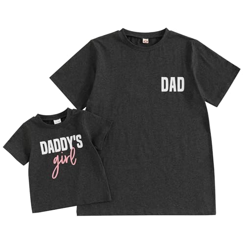 Daddy and Me Matching Outfit Father's Day Daddy and Daughter T-Shirt Men Toddler Dad/Daddy's Girl T-Shirt Top (Dark Grey Dad,XXL)